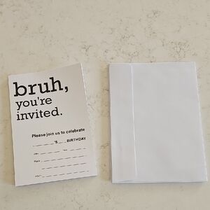 White Birthday Invitation Cards